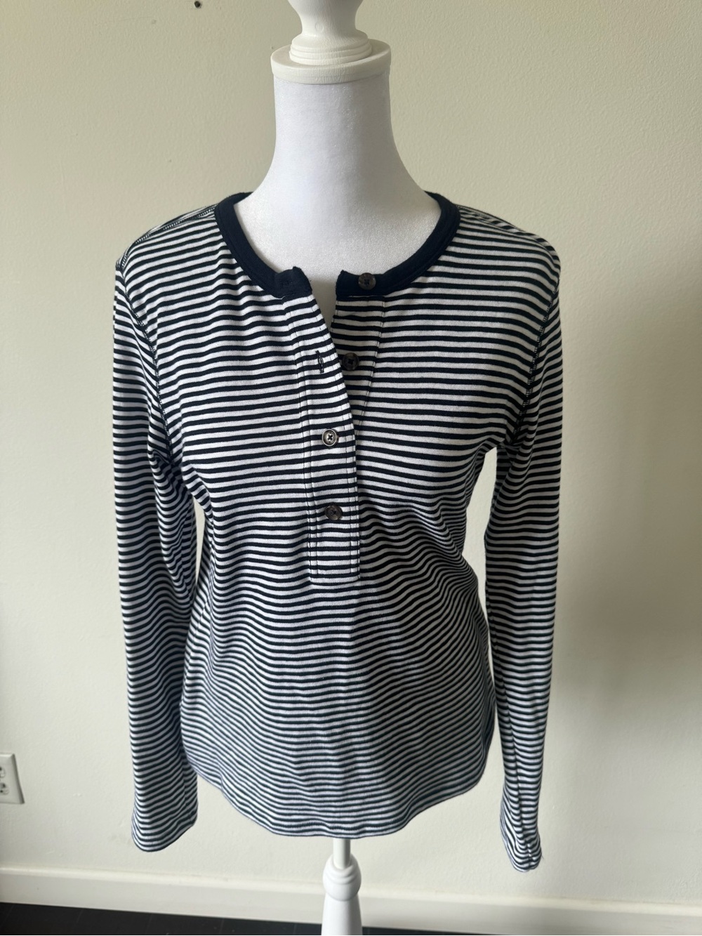 Banana Republic Striped Cotton Henley top